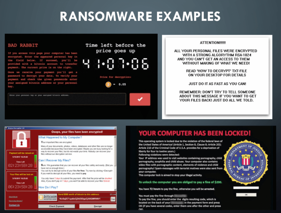 Recent Ransomware Examples Ransomware is on the rise again!